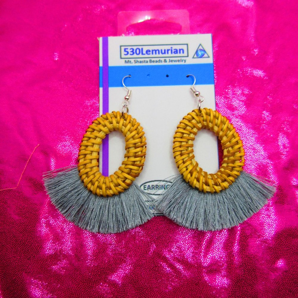 Gray Tassel Earrings
